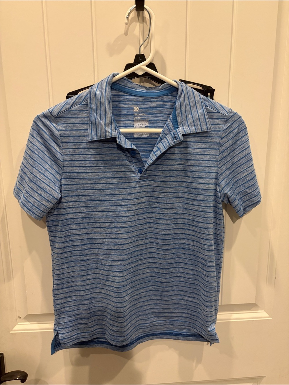 Boy's Blue Striped Polo Shirt